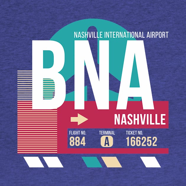 Nashville (BNA) Airport Code Baggage Tag E by SLAG_Creative